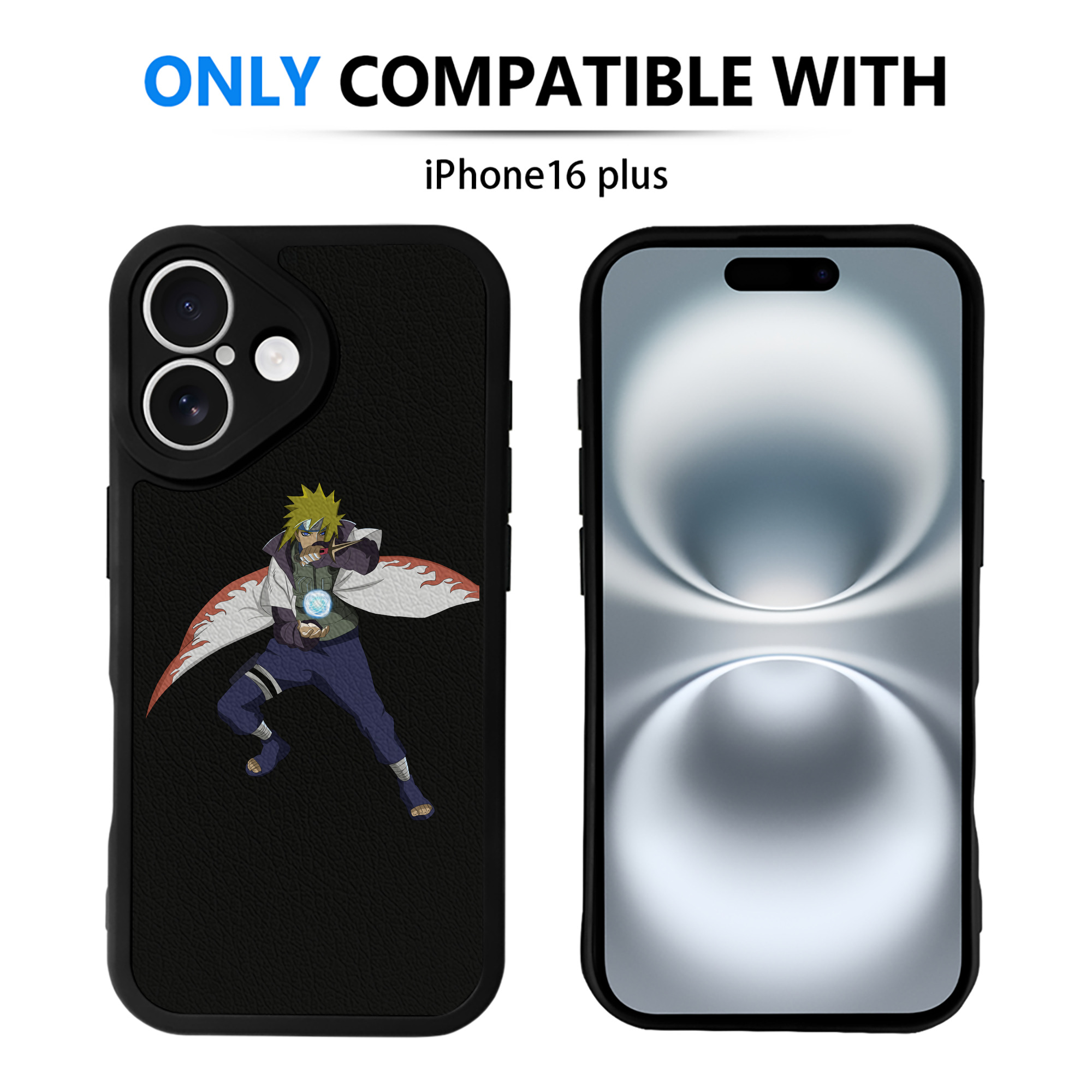 （画像用） NARUTO -ナルト- 波風 ミナト Namikaze Minato 【iPhone 16シリーズ対応】シリコンスマホケース（レザー調） 材質：シリコン